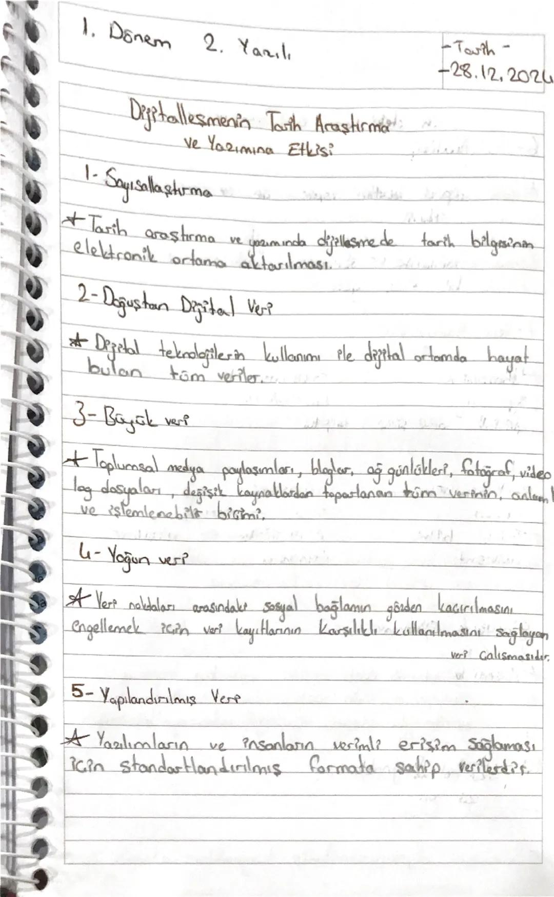 1. Donem 2. Yazılı

Dijitalleşmenin Tarth Araştırma:
Ve Yazımına Etkisi

-Towth-
-28.12.2024

1- Sayısallaştırma

Tarih araştırma ve yazımın