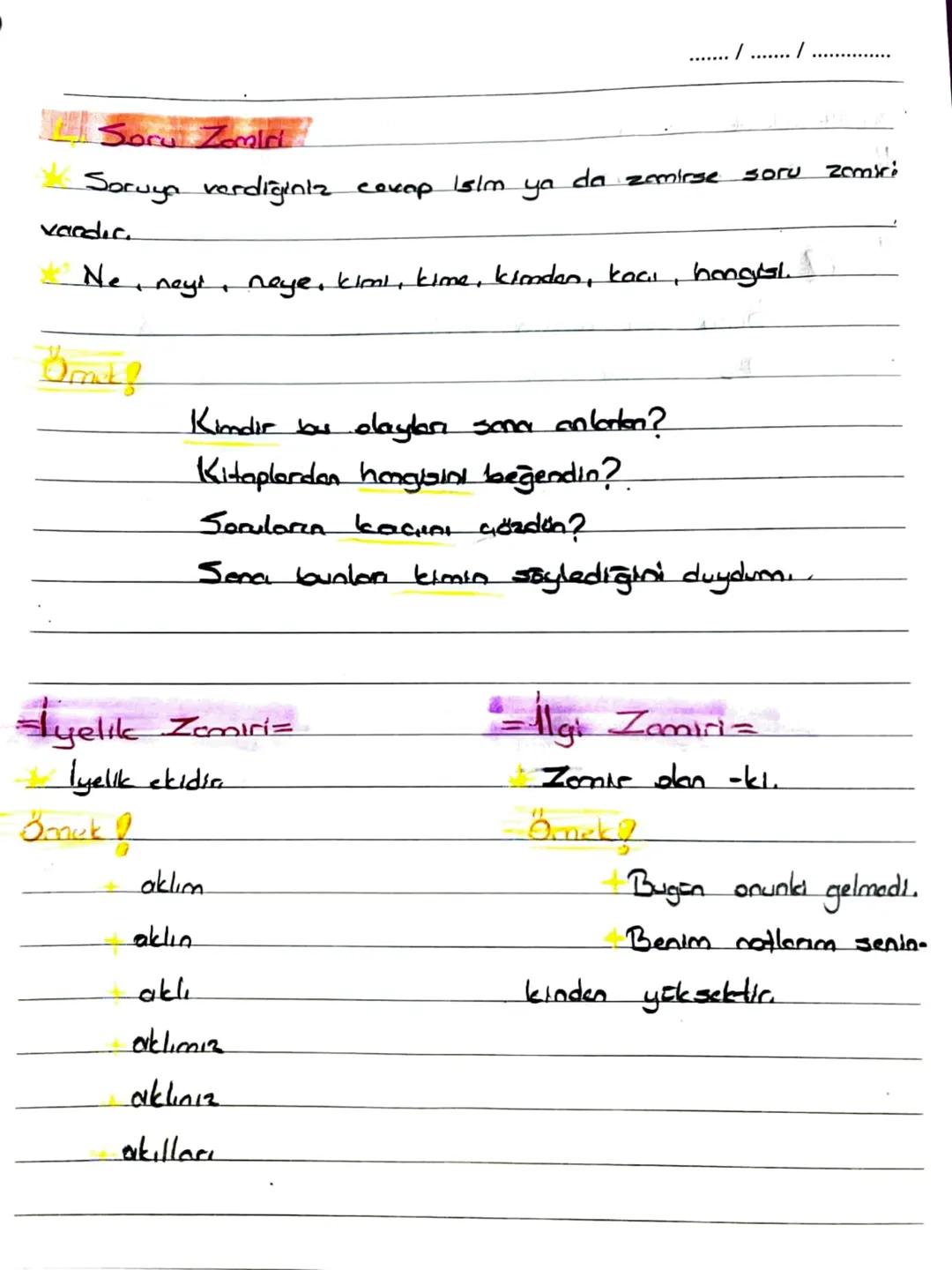 3. ZAMIR (AOIL) An
İsimlerin
yerini
tutan sözcüldere zomir denir.
Kelime Halindeki
kişi (şahıs)
Isaret
belgisiz
Soro
donc lock
ZAMİR (ADIL)
