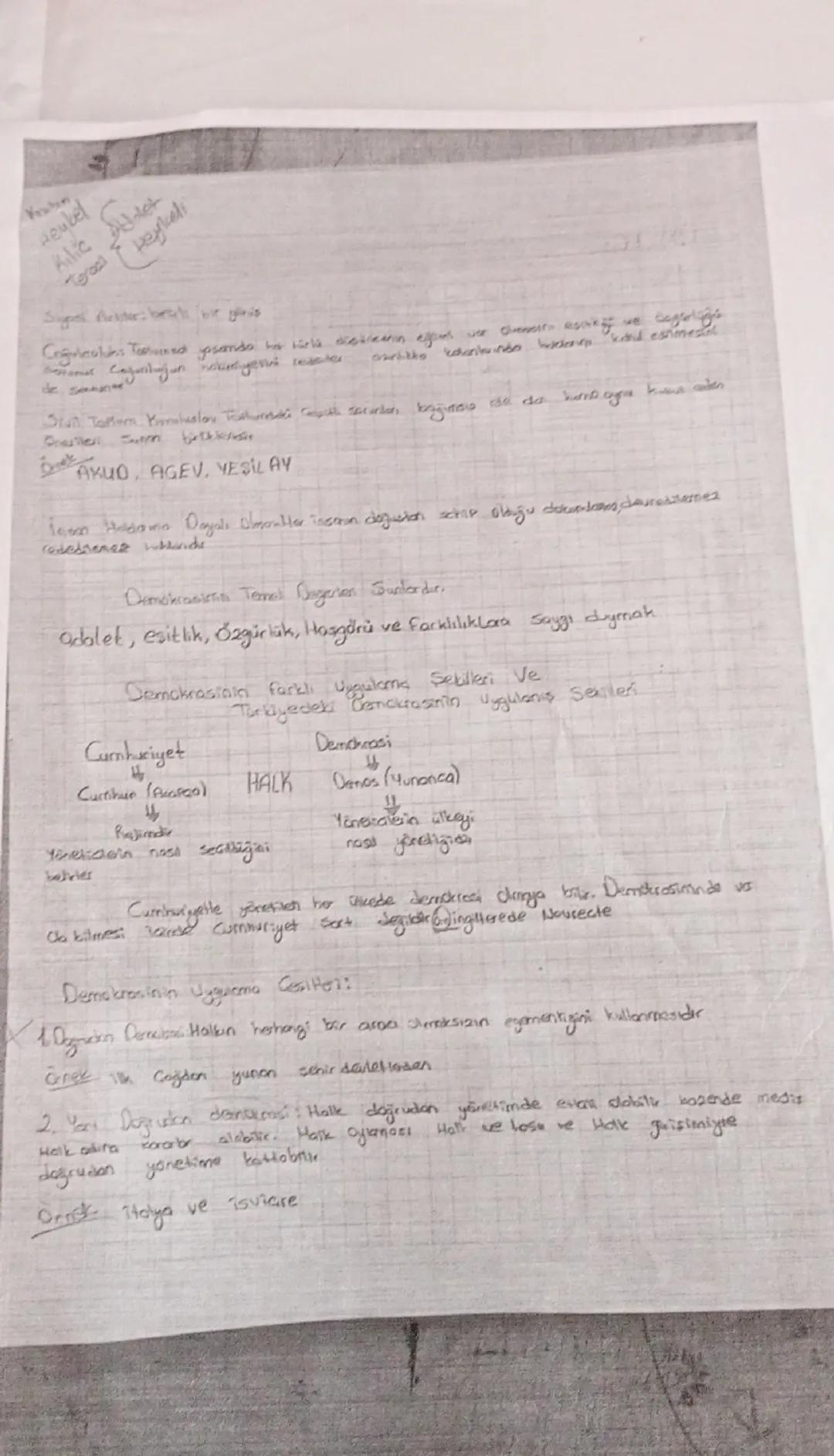 # 1. UNITE:

Demokratik Sistemler ve Yasaym Demokrasi

Demokrasi $\rightarrow$ Kelime anlam holken ittidos!
yunanca

$
\underset{haik}{Domes