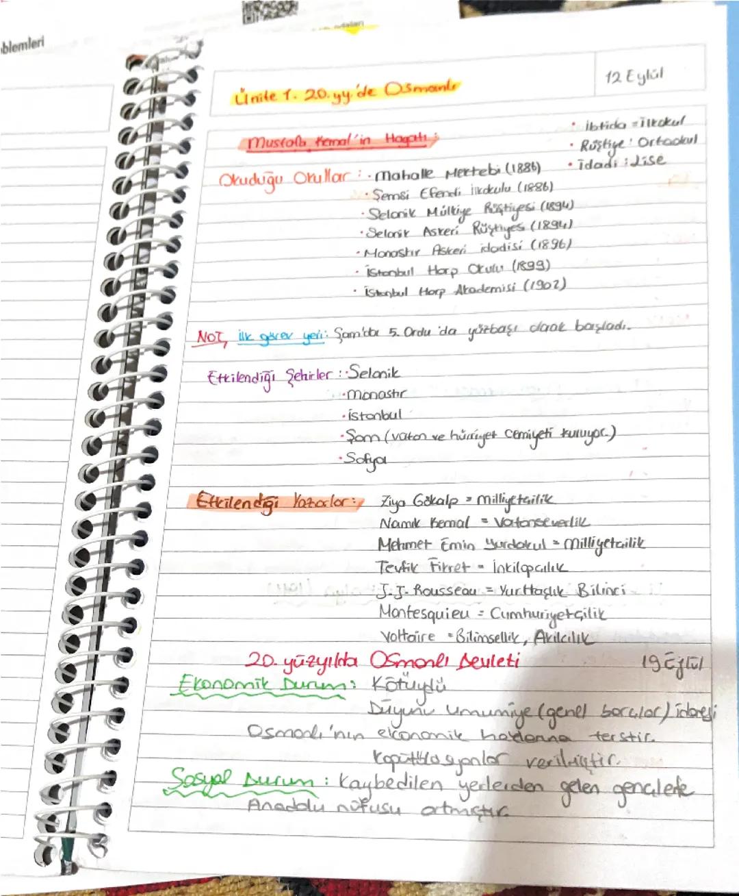 12.sınıf inkilap notu(1.ünite)