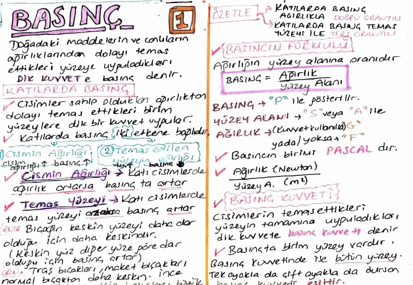 1
BASINÇ
Doğadaki maddelerin ve conlilarn
ağırlıklarından dolayı temas
ettikleri yüzeye uyguladıkları
DIK KUVVETe
basing
KATILARDA BASING
de