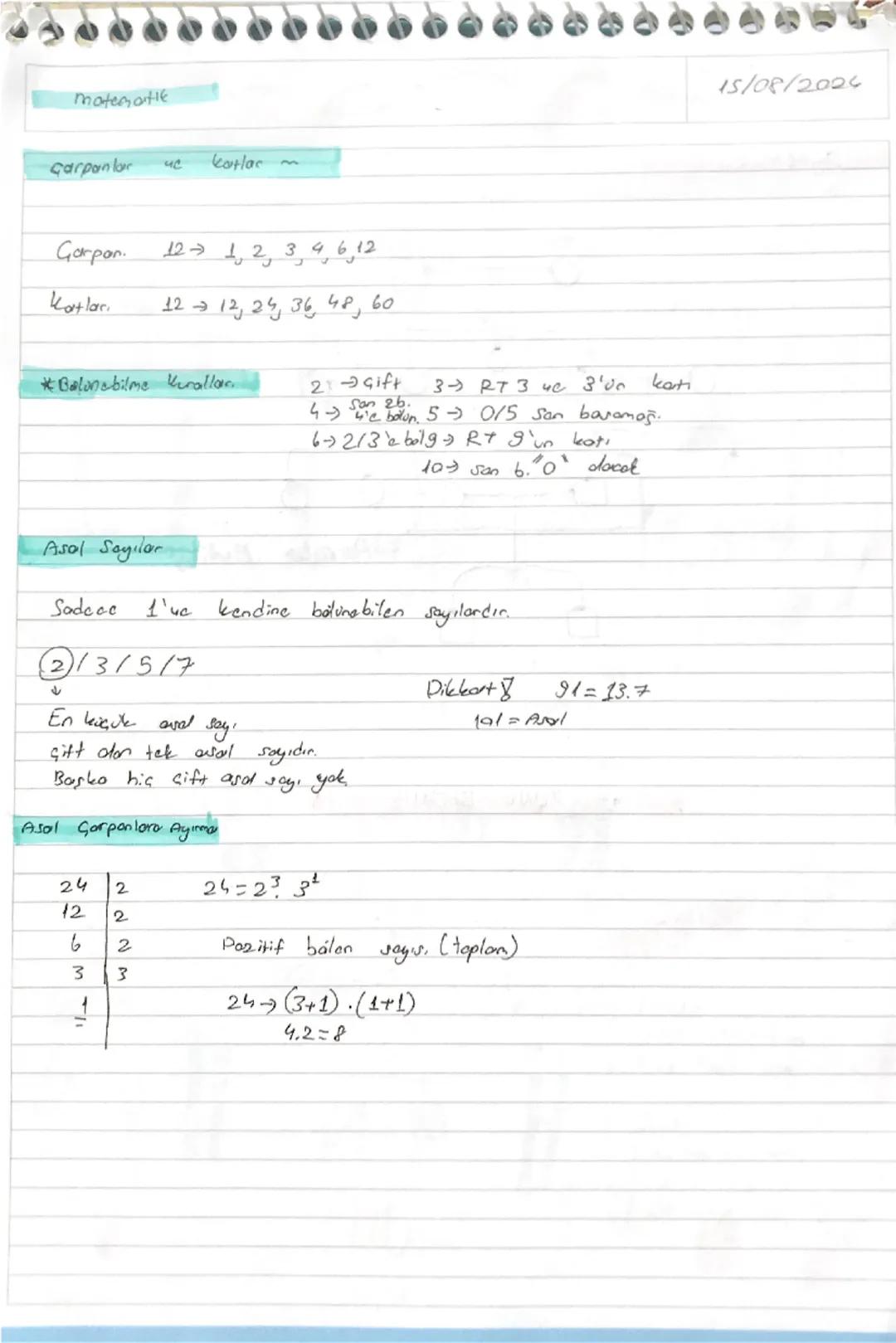 Matematik 8. Sınıf 1. Ünite: Çarpanlar ve Katlar