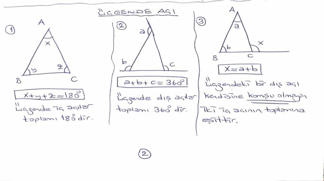 Üçgende Açı Formülleri ve Kural Örnekleri