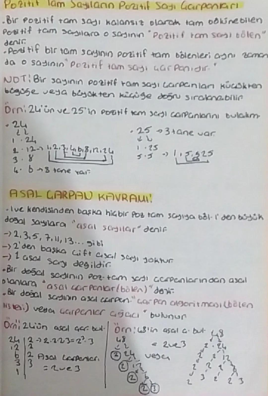 --- OCR Start ---
Pozitit lam Sayıların Pozitif Sati Garponları
Bir Pozitif tam sağı kalansız olarak tam oflinebilen
Positif tam sayılara o 