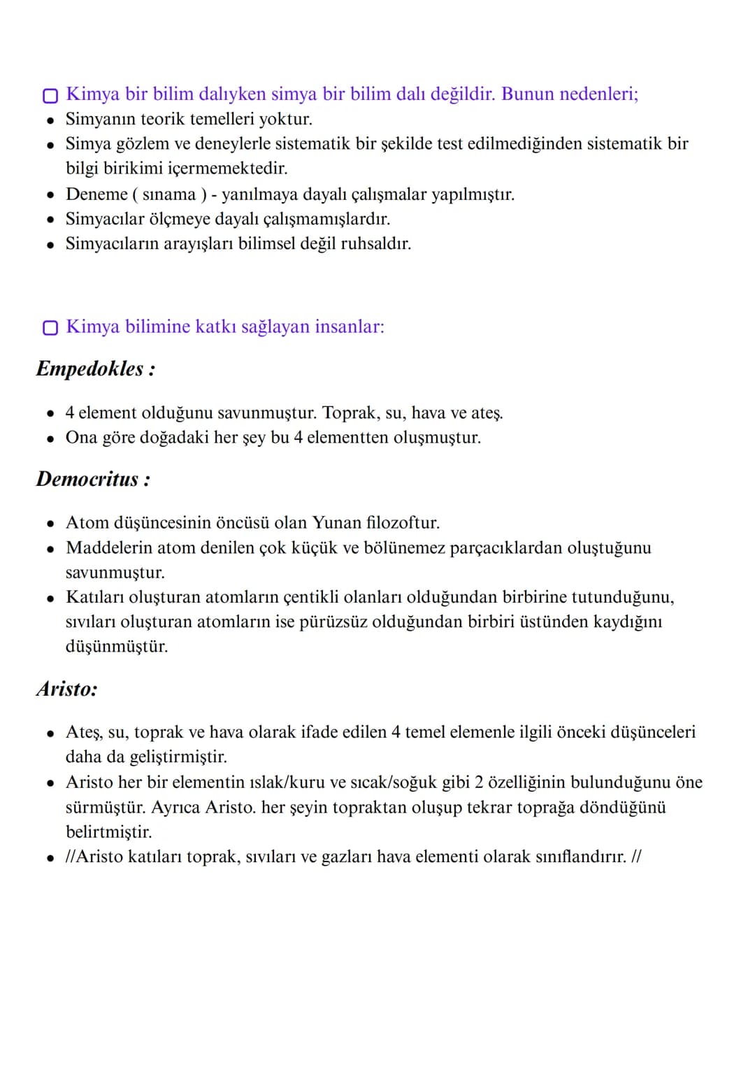 a) Simyadan Kimyaya:
-
☐ Simya nedir?
KİMYA
- Eski çağlarda insanlar hayatta kalabilmek, ihtiyaçlarını giderebilmek, yaşam koşullarını
iyile