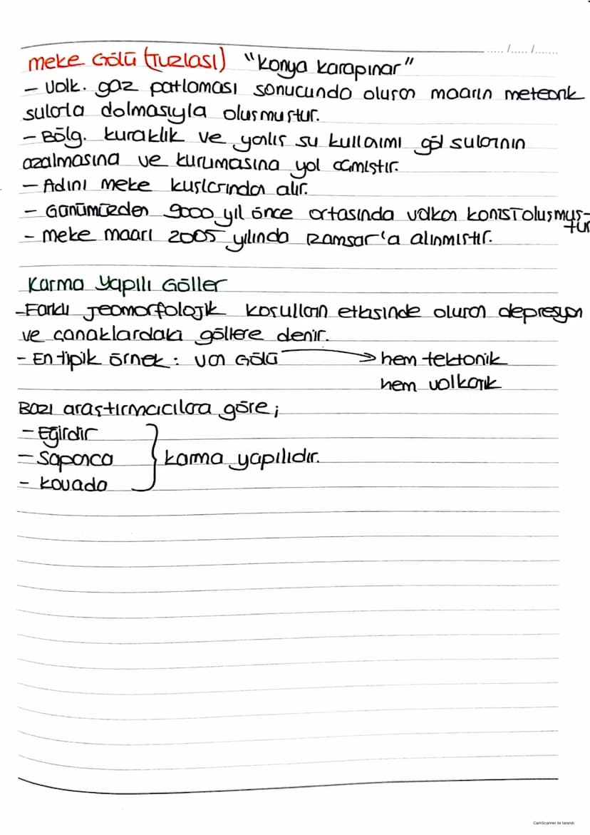 TÜRKİYE'DEKİ GÖLLER
1..... .......
karalar üzerindeki çukur alanlara suların dolmasıyla
Oluşan birkintilere göll denir.
Bütün tabanında su i