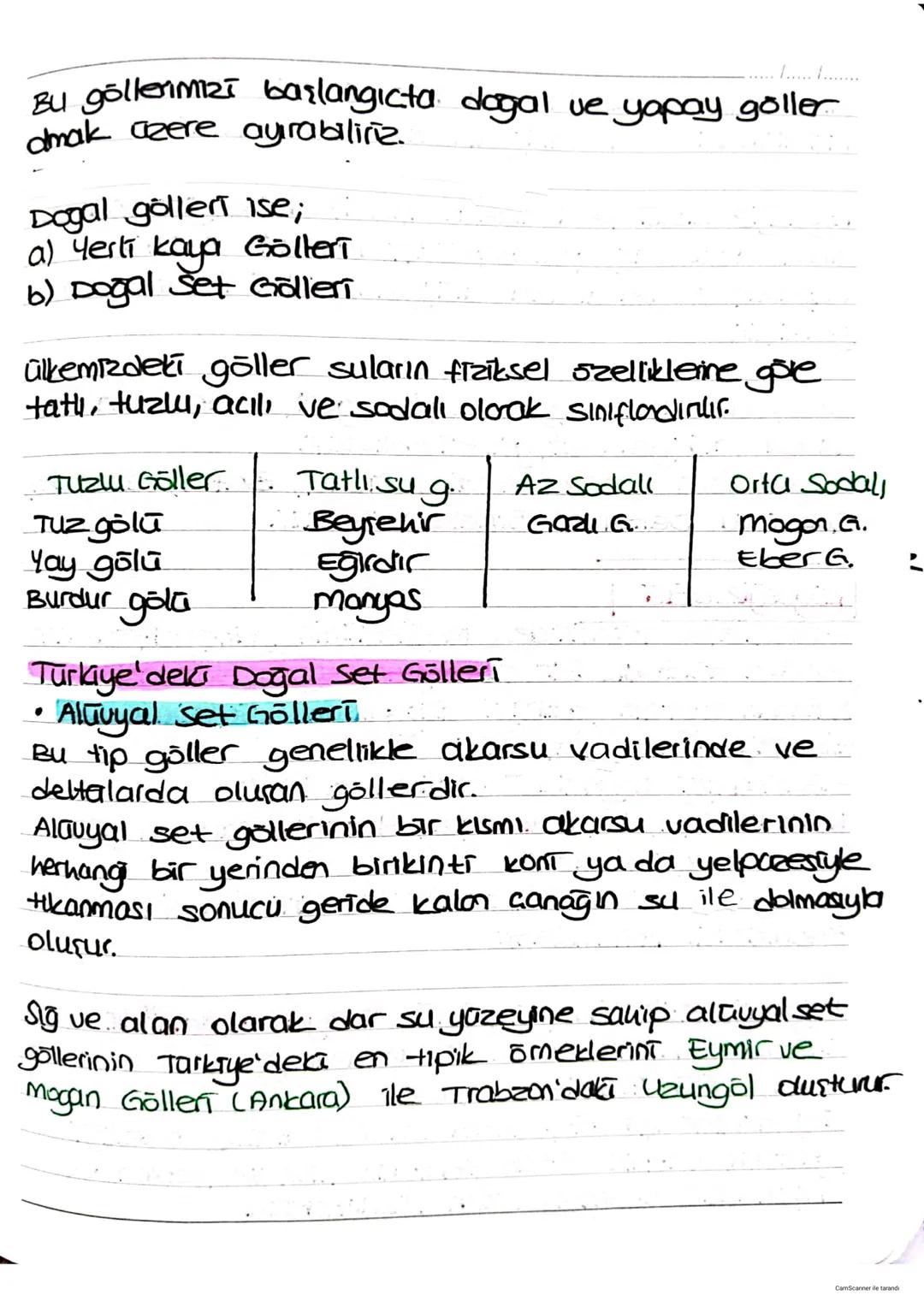 TÜRKİYE'DEKİ GÖLLER
1..... .......
karalar üzerindeki çukur alanlara suların dolmasıyla
Oluşan birkintilere göll denir.
Bütün tabanında su i