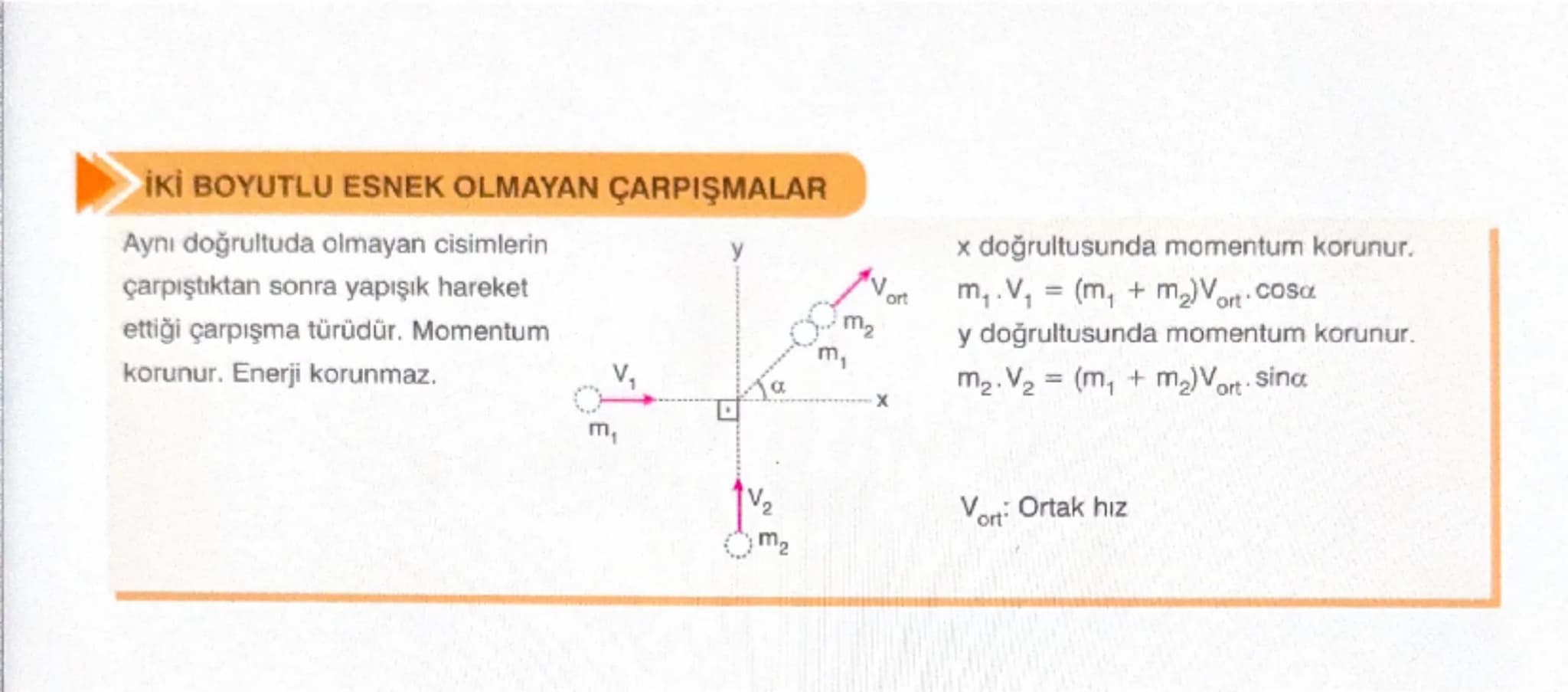 # Momentum
Bir cismin kütlesi ile hızının çarpımıdır.
$\vec{P}=m.\vec{V}$
Momentum Kütle Hız
Birimi - kg . $\frac{m}{s}$
Momentum vektöreldi
