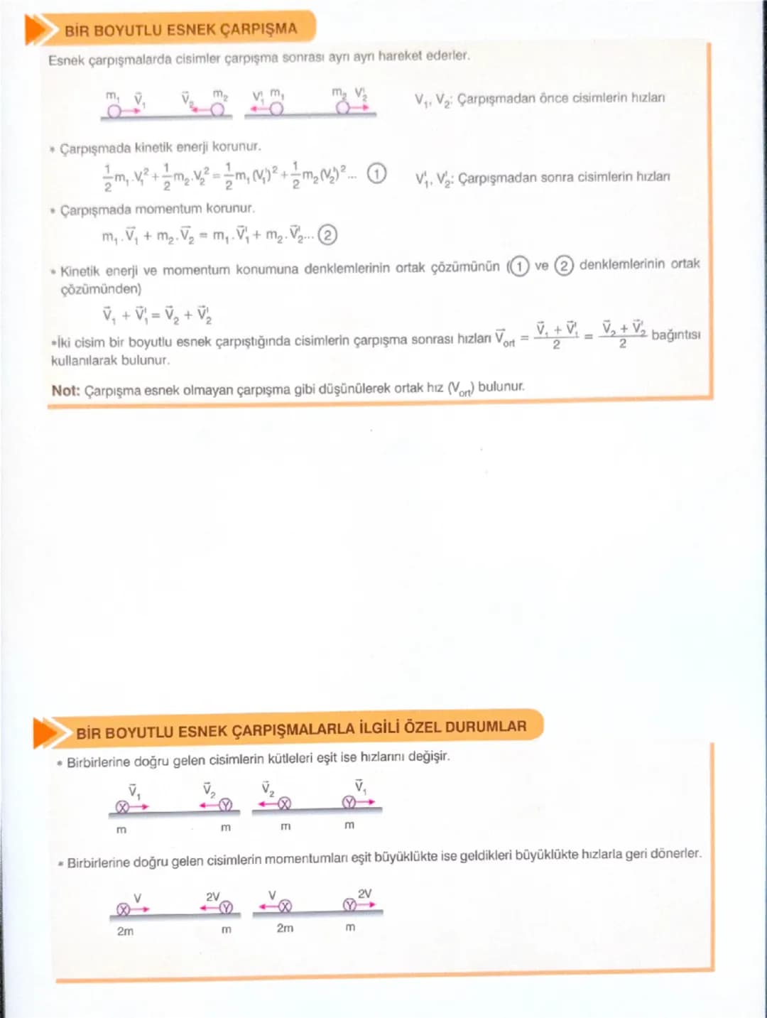 # Momentum
Bir cismin kütlesi ile hızının çarpımıdır.
$\vec{P}=m.\vec{V}$
Momentum Kütle Hız
Birimi - kg . $\frac{m}{s}$
Momentum vektöreldi