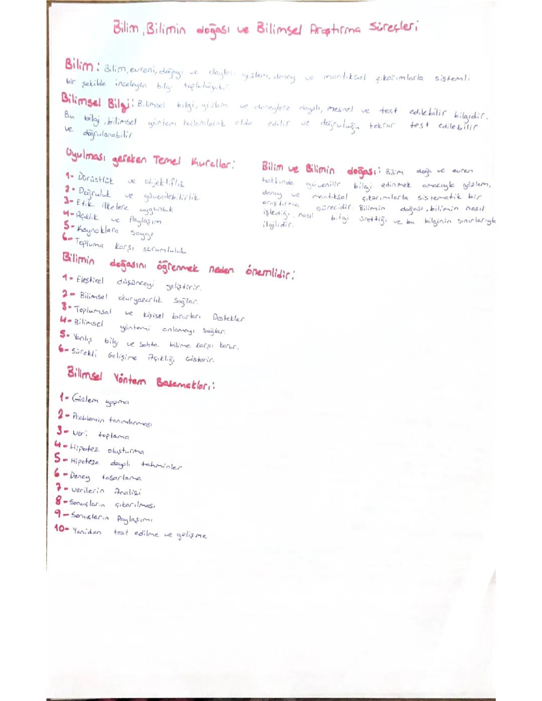 9. Sınıf biyoloji 1. Dönem 1. Yazılı 3. Senaryo ders notları