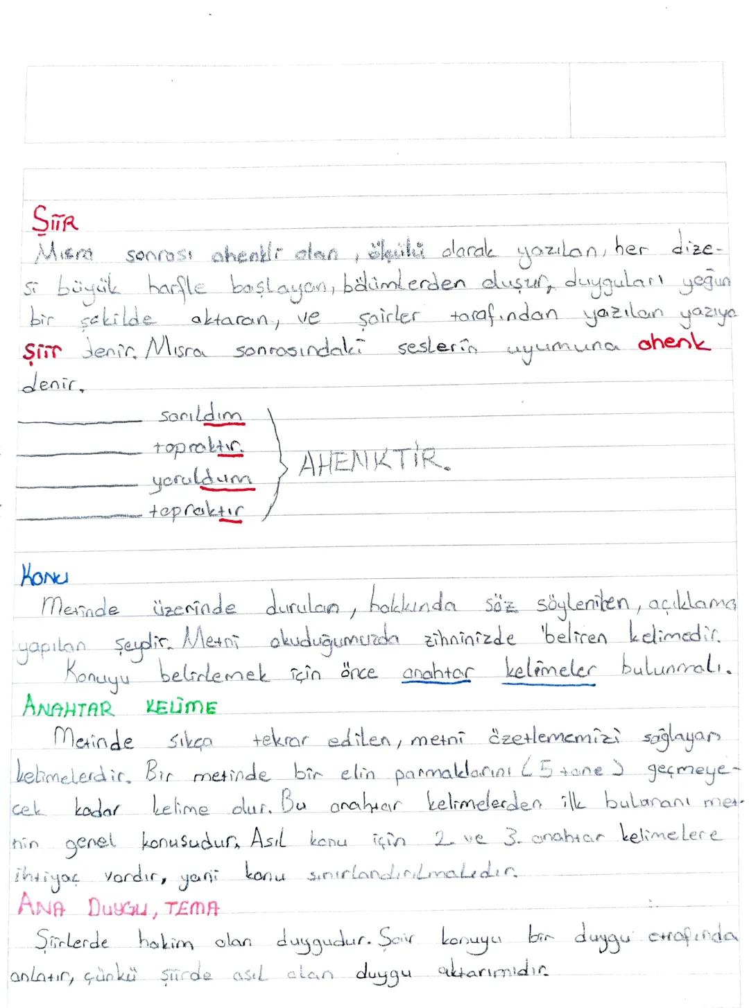 SITR
Misra
sonrası ahenkir alan, ökuk darak yazılan, her dize-
si büyük harfle başlayan, bölümlerden duşur, duyguları yoğun
Şairler tarafınd