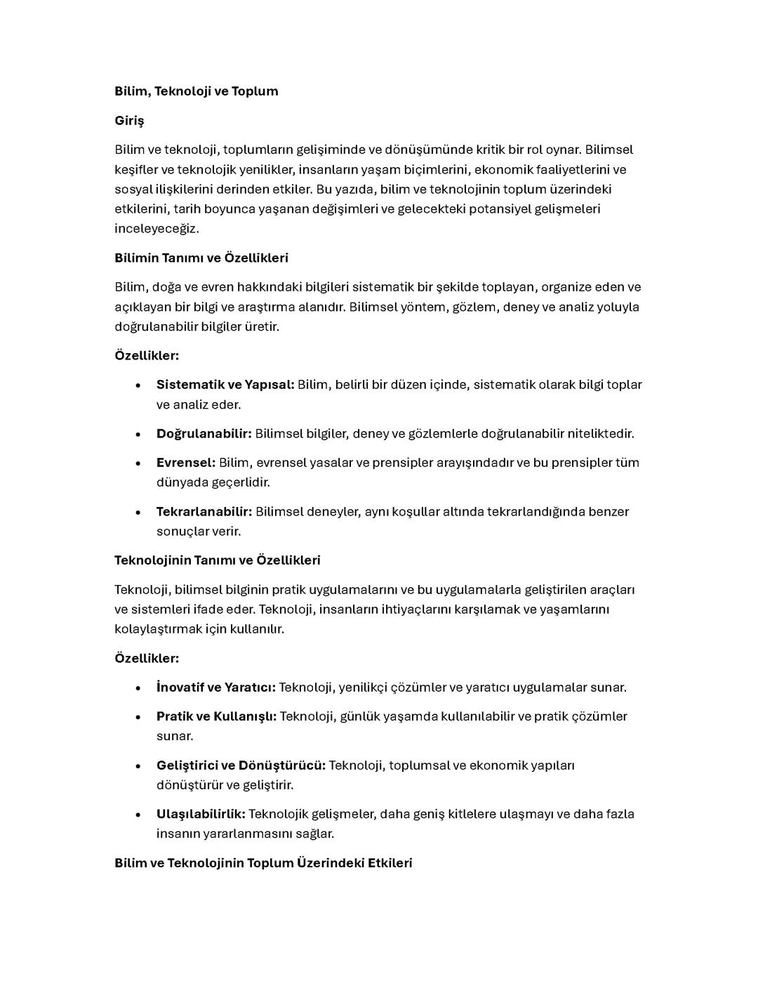 Bilim, Teknoloji ve Toplum