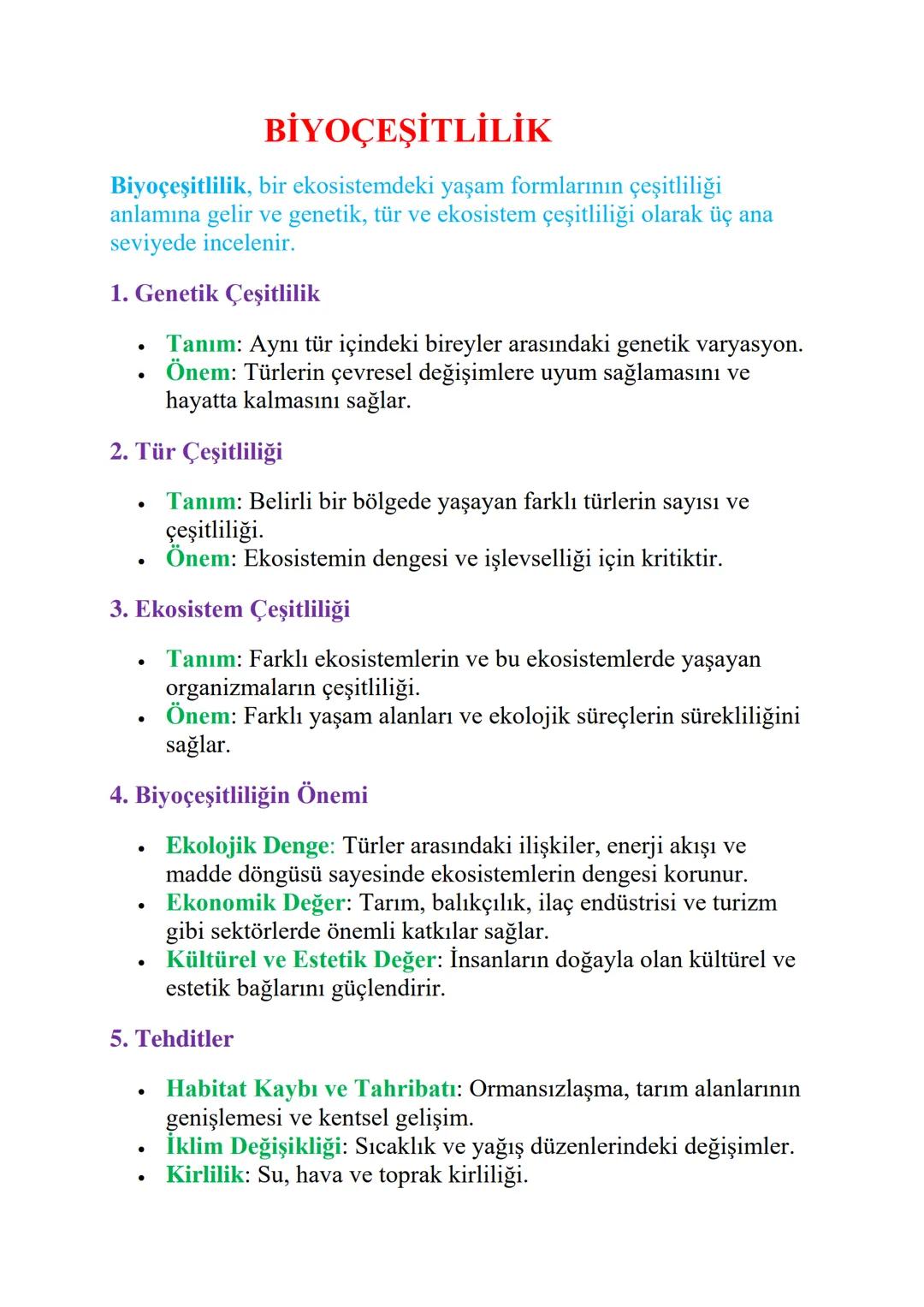 BİYOÇEŞİTLİLİK