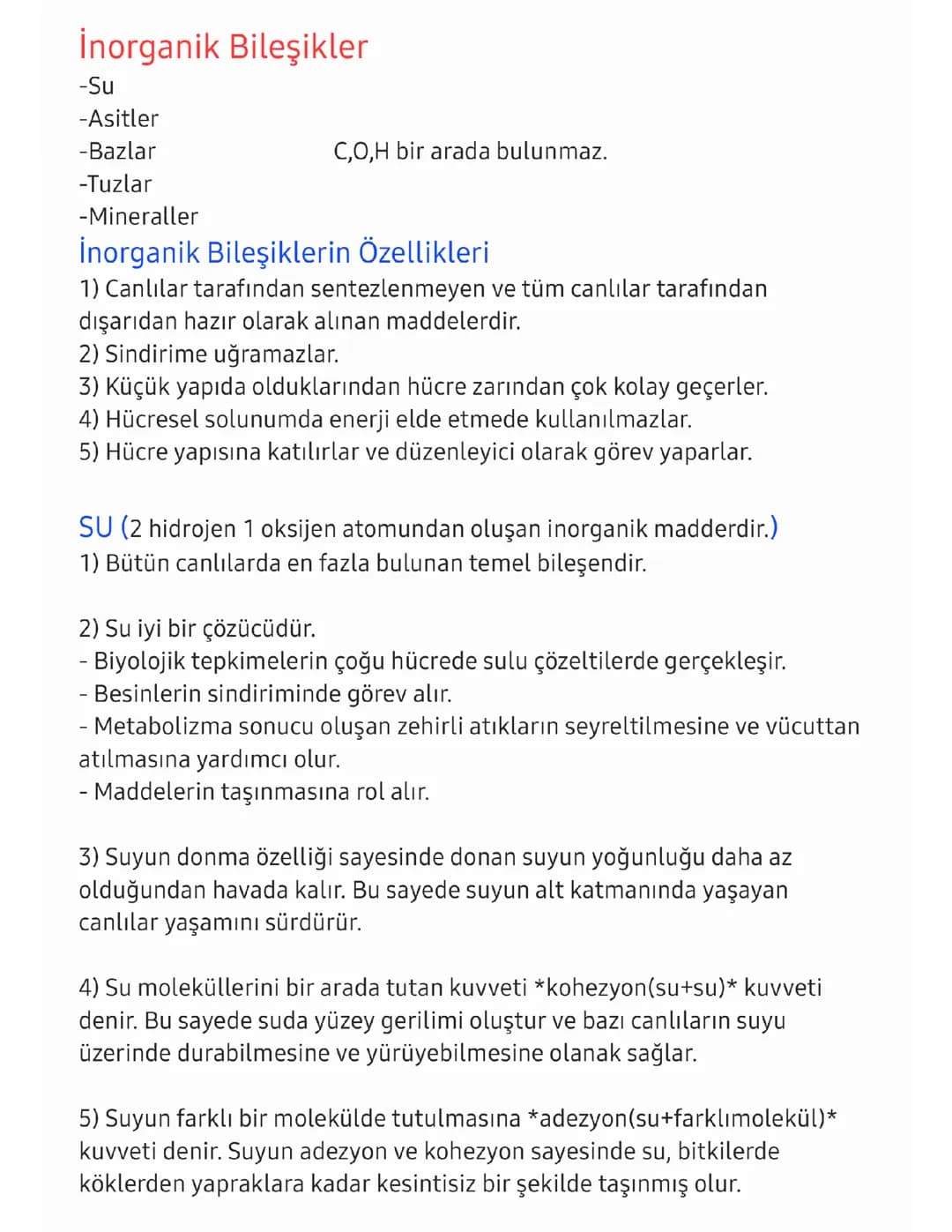 Canlıların yapısında bulunan temel bileşikler