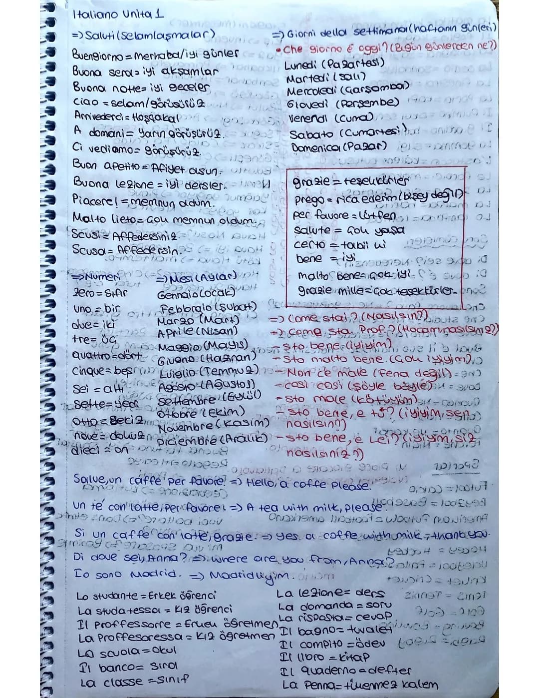 İtalyanca A1 Ders Notu Temel Kavramlar