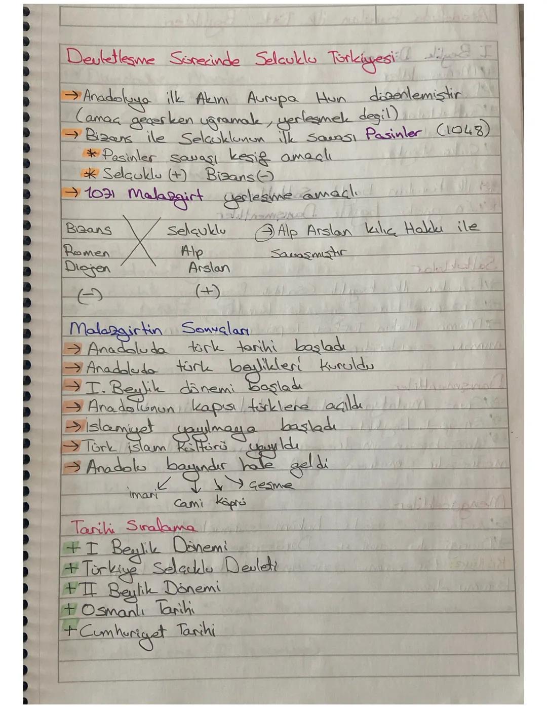 Devletleşme sürecinde selçuklu devleti ve 1. Beylik dönemi ve sonrası 