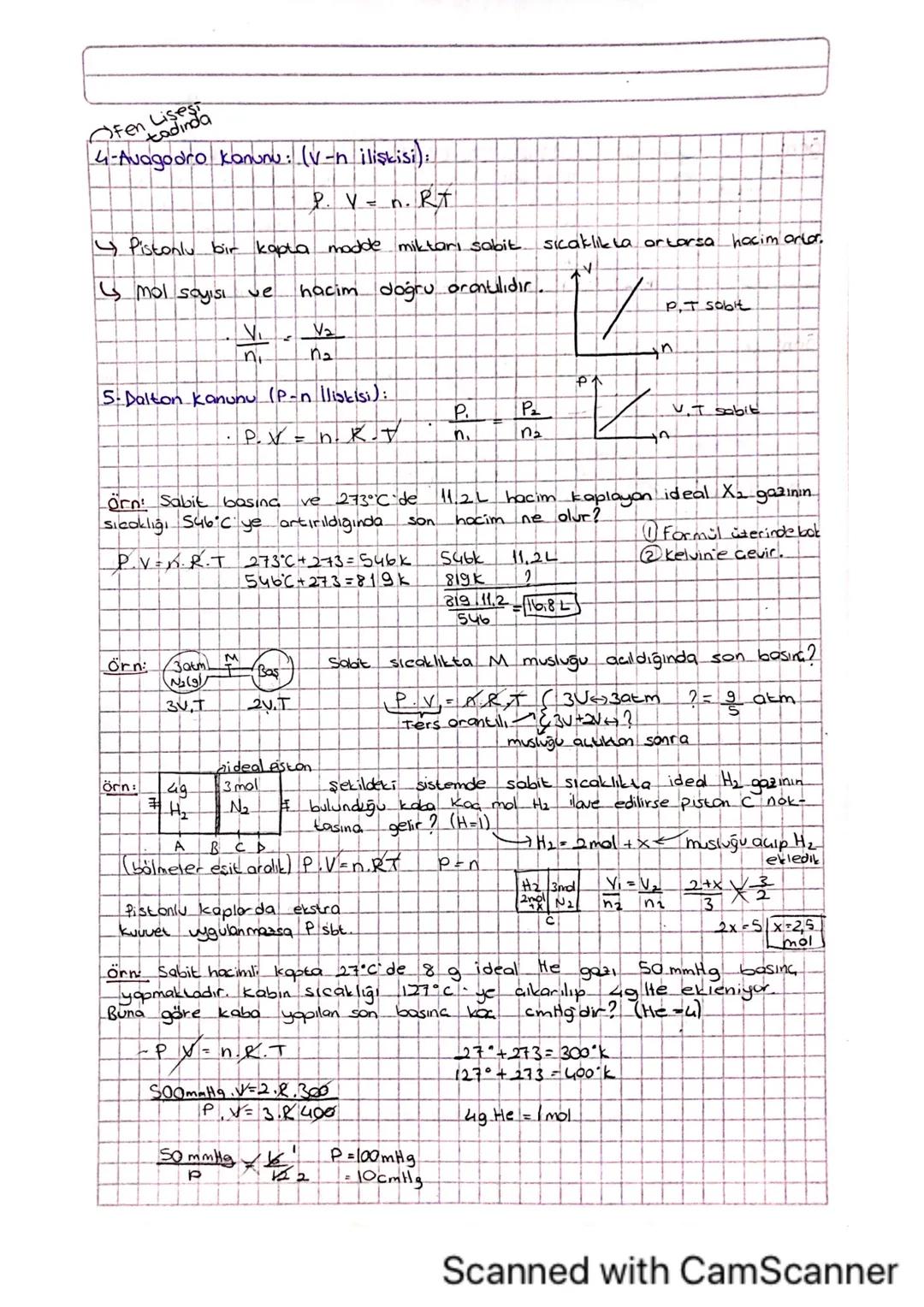 GAZ KANUNLARI
1- Boyle-Mariotte Kanunu (P.-V. ilişkisi):
•P.V=RT
sabitler
5
→ Sabit sıcaklıkta belirli miktor maddenin basına ve hacim: ters