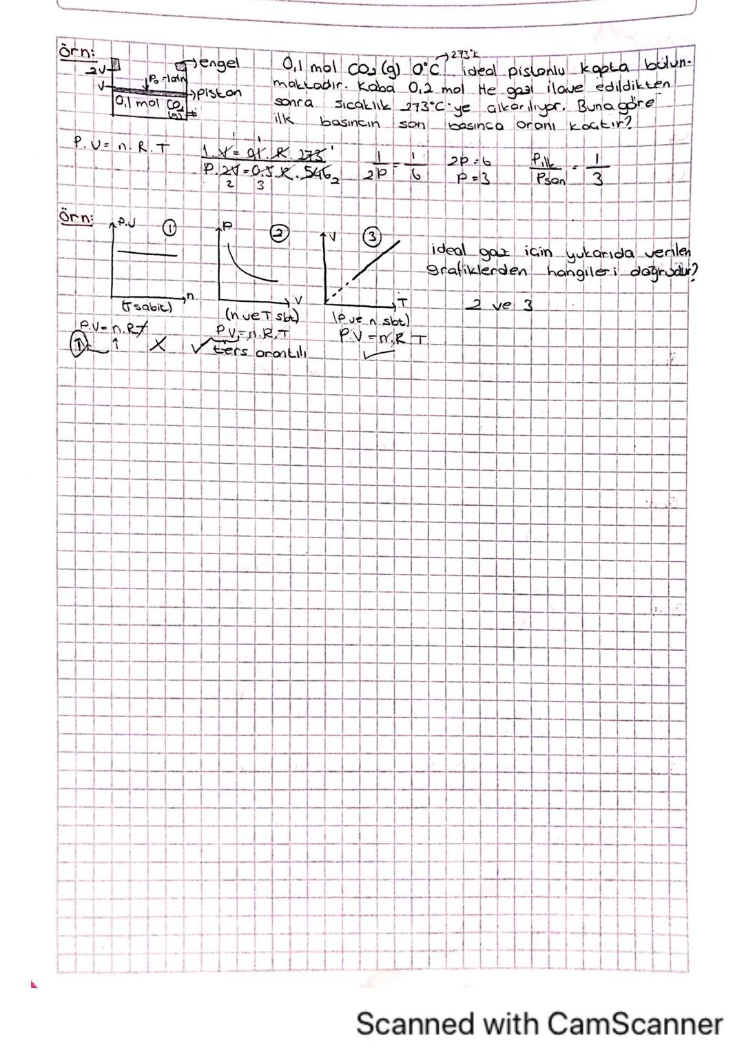 GAZ KANUNLARI
1- Boyle-Mariotte Kanunu (P.-V. ilişkisi):
•P.V=RT
sabitler
5
→ Sabit sıcaklıkta belirli miktor maddenin basına ve hacim: ters