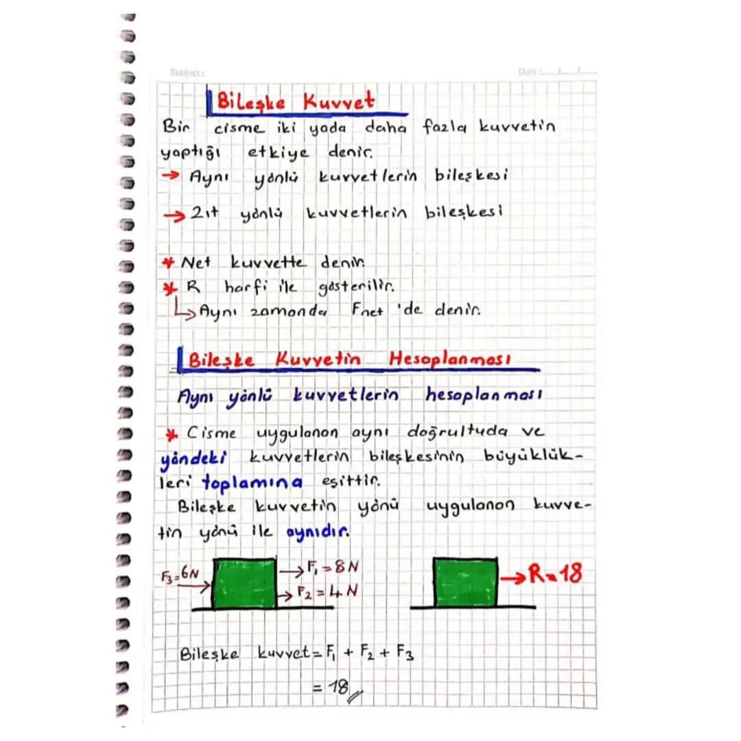 Bileşke Kuvvet Nedir? Örneklerle Anlatım