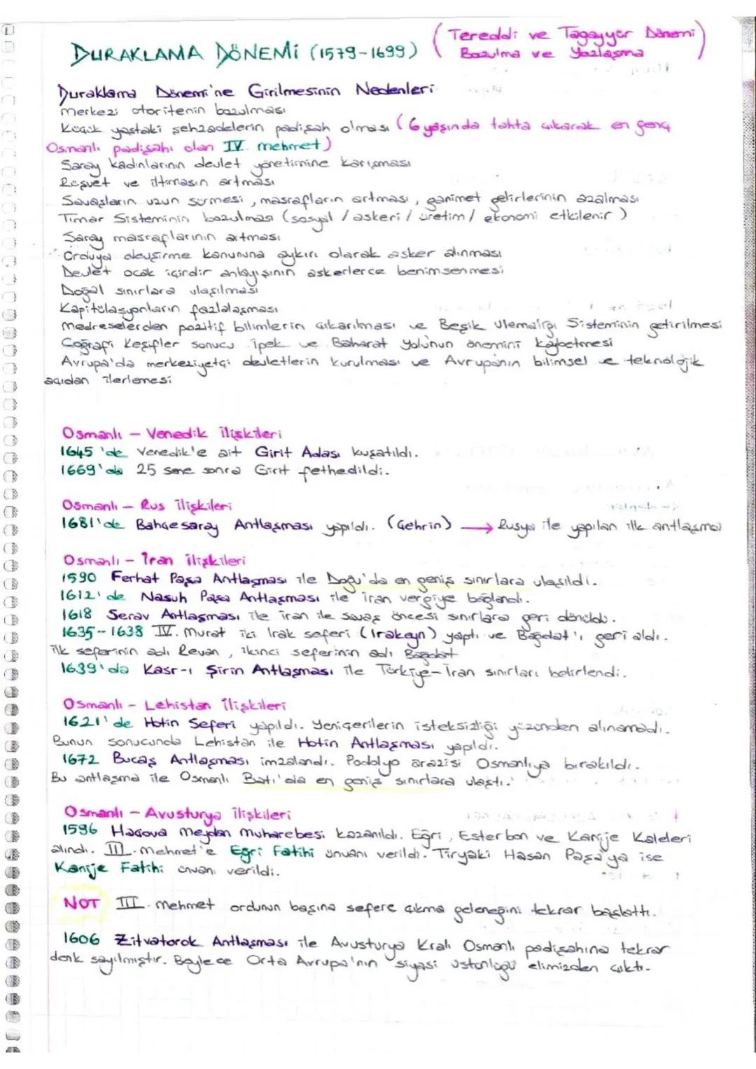 7
DURAKLAMA DÖNEMİ (1579-1699)
Duraklama Dönemine Girilmesinin Nedenleri
merkezi otoritenin bozulması
Tereddi ve Tagayyor Dönemi)
Bozulma ve