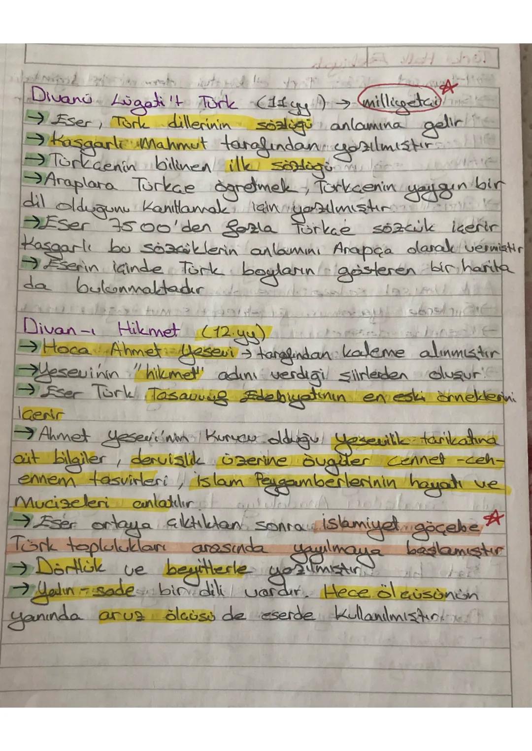 Geçiş Dönemi Türk Eserleri
1.S
73750
Türklerin Müslüman olduğunu kabul ettigimiz
10. yuzyila), Divan Edebiyatının başlangıcı olarak
kahil ed
