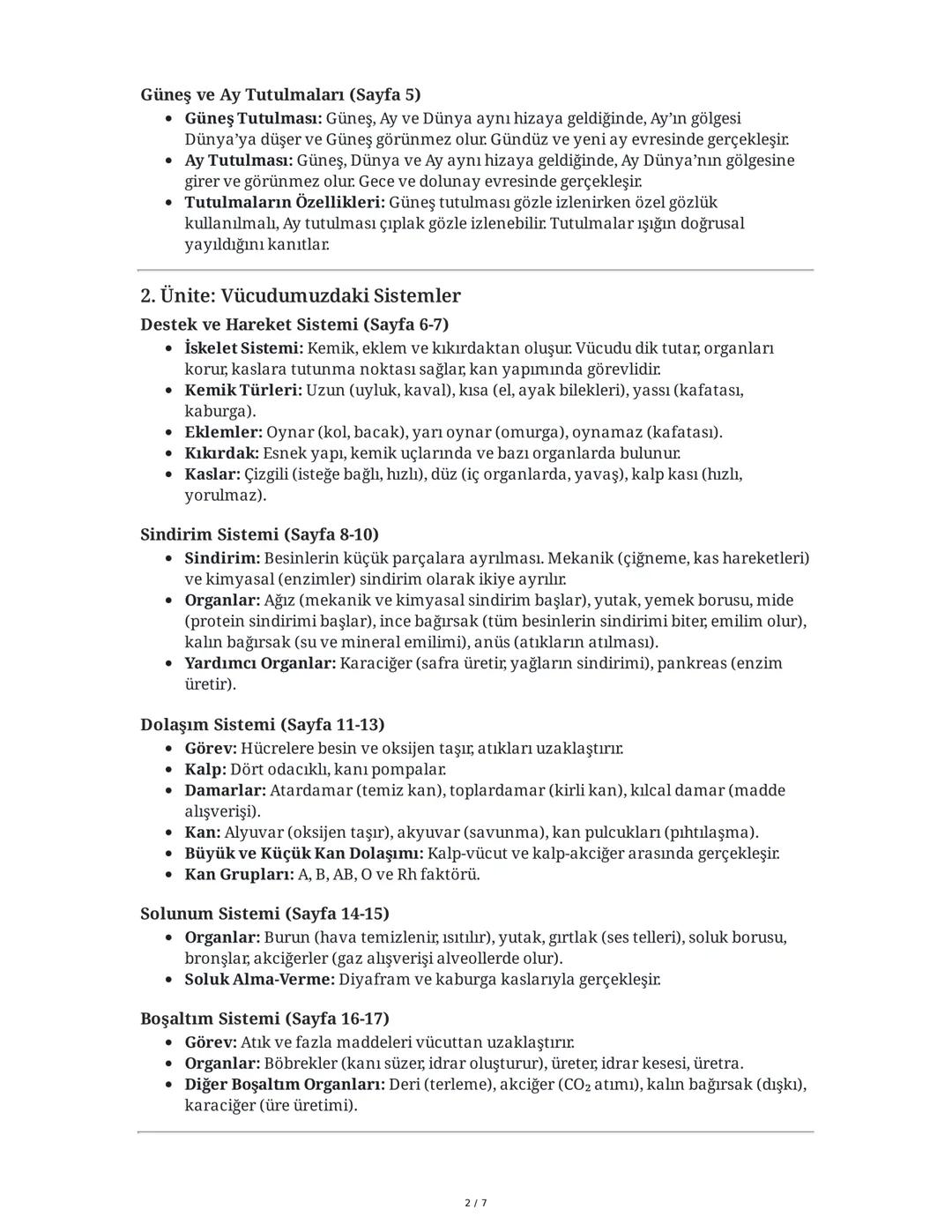 6. Sınıf Fen Bilimleri Ders Notları - Kapsamlı Özet
Bu özet, 6. sınıf fen bilimleri müfredatının temel konularını, ana kavramlarını ve öneml