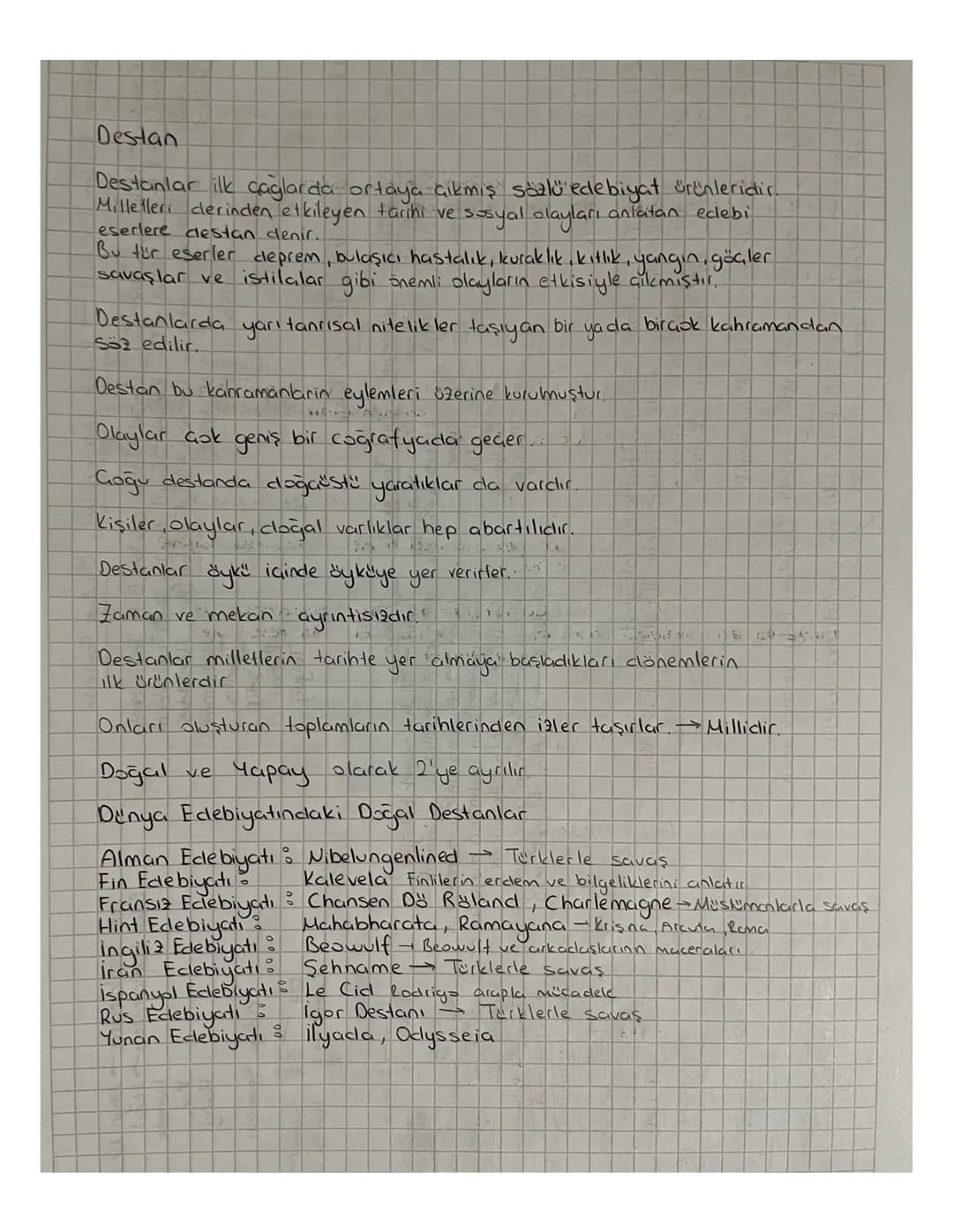 10. Sınıf Edebiyat Destan