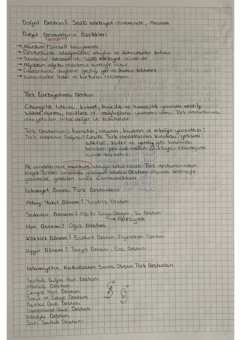 Destan
Destanlar ilk caglarda ortaya çıkmış sözlü edebiyat ürünleridir.
Milletleri derinden etkileyen tarihi ve sosyal olayları anlatan edeb