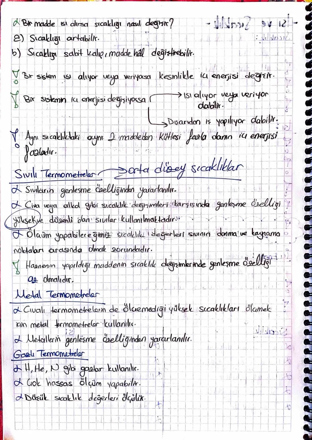 -Isi ve Sıcaklık-
Sıcaklık: Maddeyi oluşturan taneciklarin ortalama kinetik enerjisi ile ilgili
bir büyüklüktür.
If Sıcaklık enerji değildir