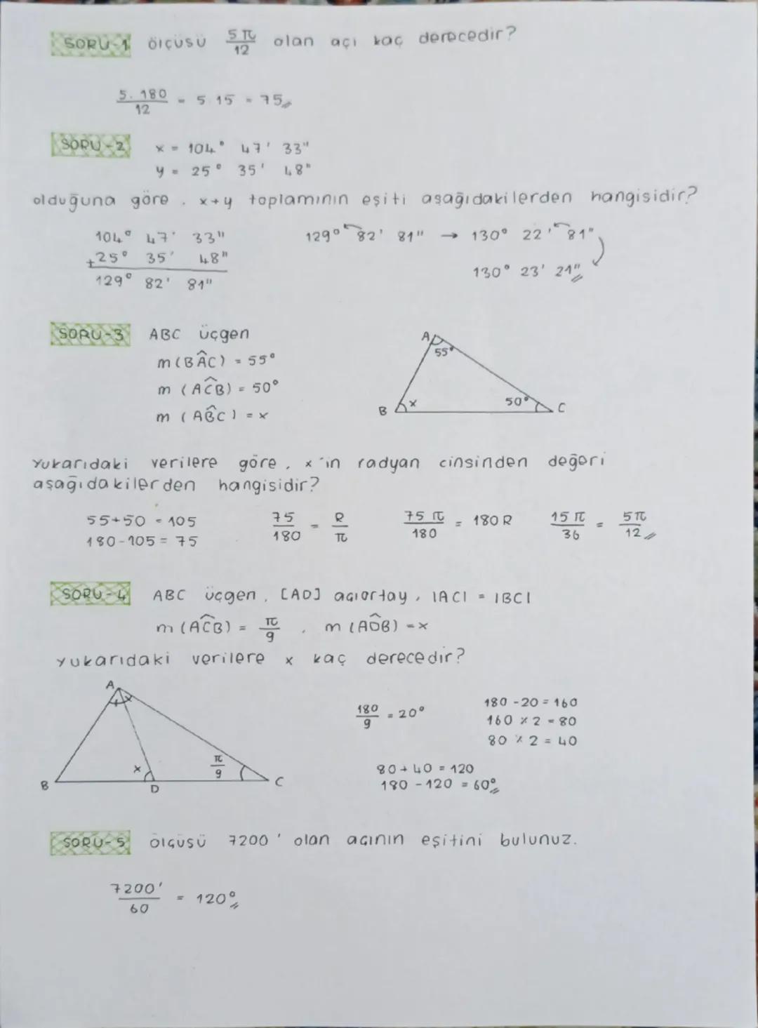 --- OCR Start ---
TRIGONOMETRİ - 1
■ YÖNLÜ AÇILAR
A
bitim kenarı
Ja
Başlangıç kenarı B
BOA nın yönü pozitif
m(B\hat{OA})=a
başlangıç kenarı
