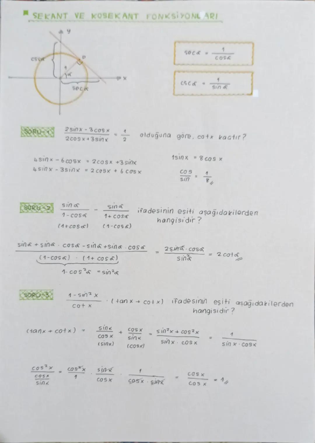 --- OCR Start ---
TRIGONOMETRİ - 1
■ YÖNLÜ AÇILAR
A
bitim kenarı
Ja
Başlangıç kenarı B
BOA nın yönü pozitif
m(B\hat{OA})=a
başlangıç kenarı
