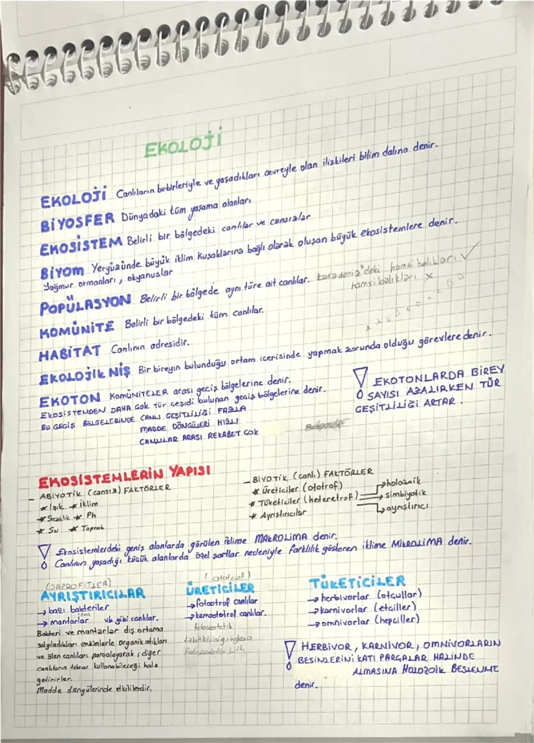 EKOLOJI
EKOLOJİ Canlıların birbirleriyle ve yaşadıkları devreyle olan ilişkileri bilim dalına denir.
BIYOSFER Dünyadaki tüm yaşama
alanlar
E