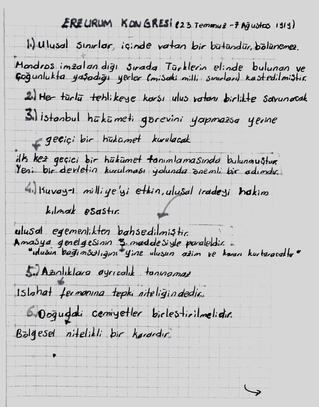 AMASYA GENELGESİ (20-22 Haziran)
1919
1) vatanın bütünlüğü, ulusun bağımsızlığı
tehlikededir. (Asil Gerekçe)
2) istanbul Hükümeti Sorumluluk