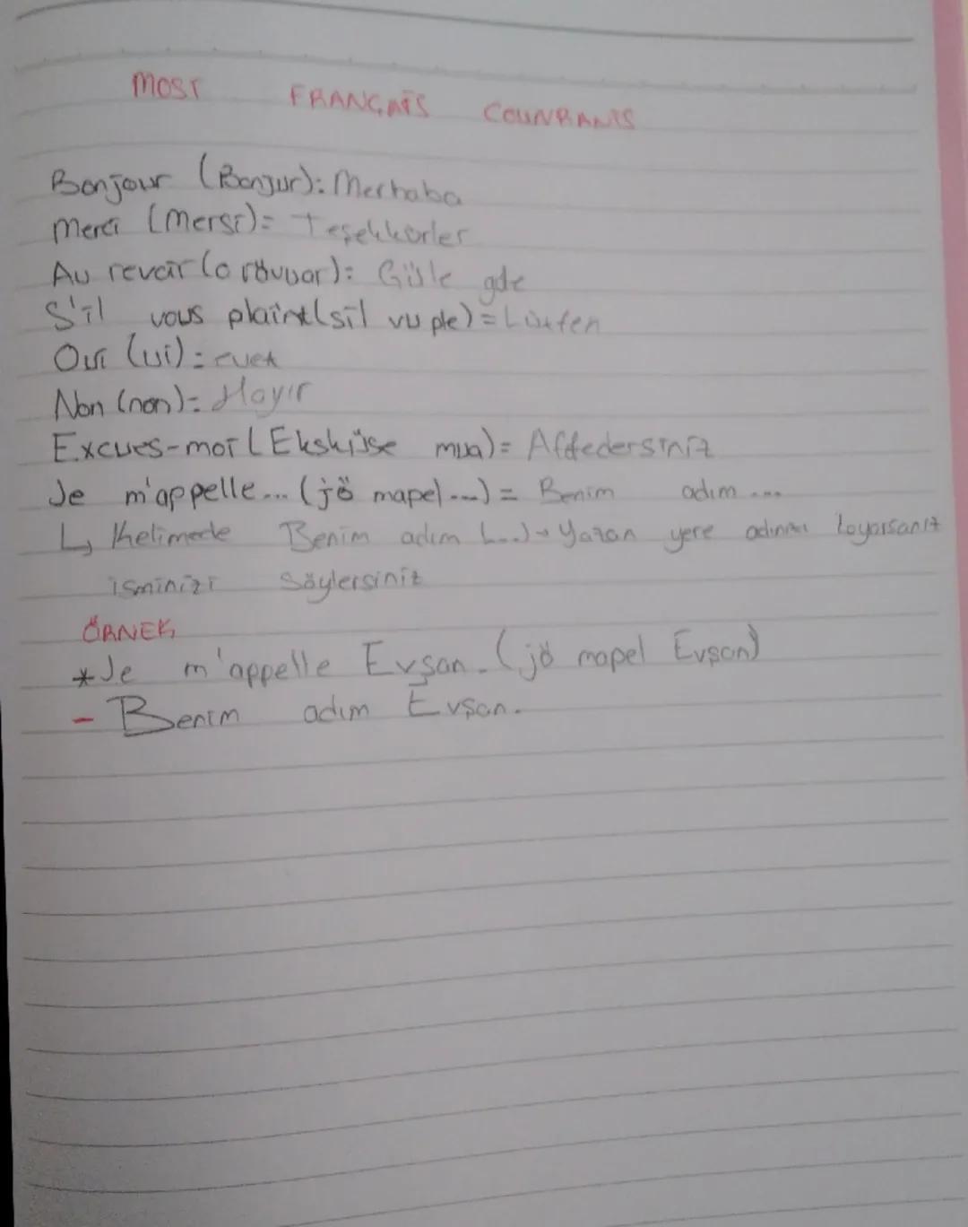 Most Français Counrats (Fransızca genel kelimeler)