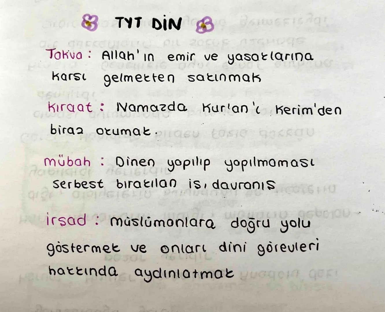 DIN KÜLTÜRÜ CEP NOTLAR
Zübt Allah'tan corεmat
Testiye Nefis terbiyesi
→
magruf AGIECO bilinen iyilik.
Nübūvvet →Peygamberlik.
Cü₂-i irade → 