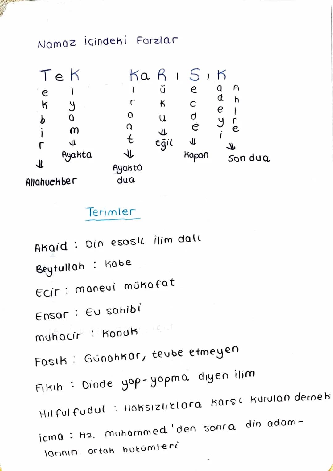 DIN KÜLTÜRÜ CEP NOTLAR
Zübt Allah'tan corεmat
Testiye Nefis terbiyesi
→
magruf AGIECO bilinen iyilik.
Nübūvvet →Peygamberlik.
Cü₂-i irade → 