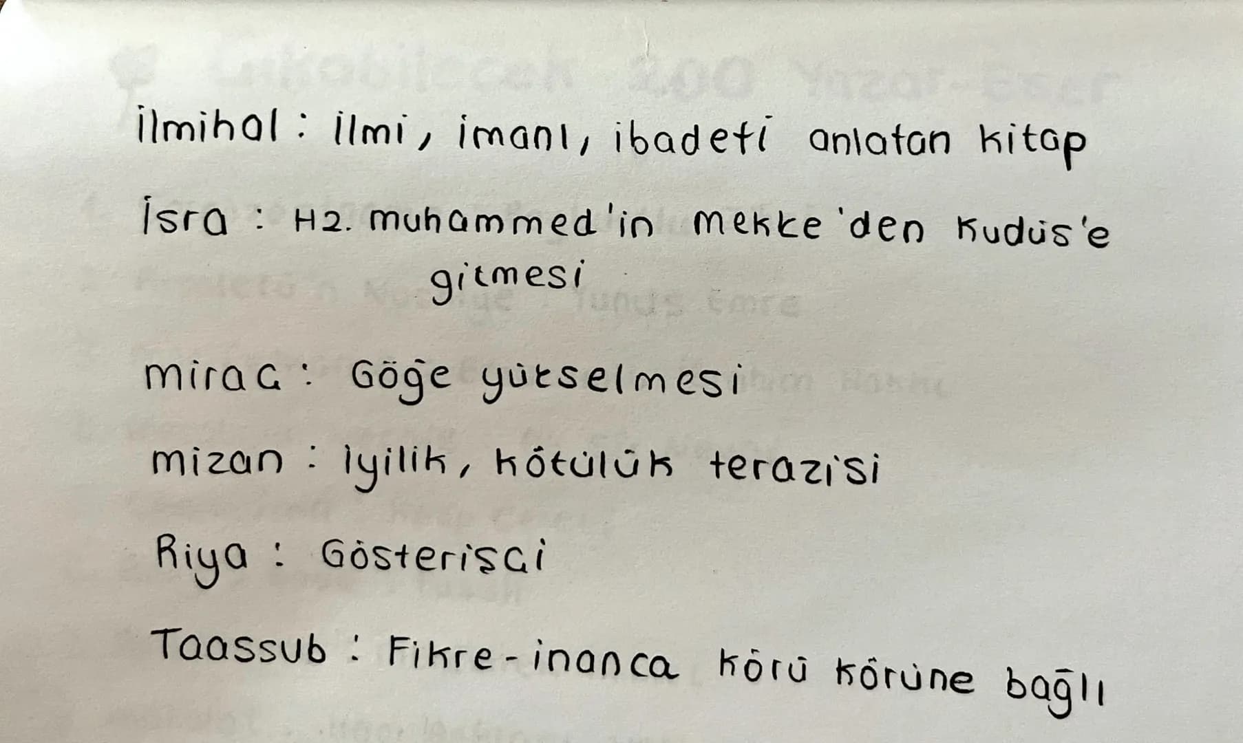 DIN KÜLTÜRÜ CEP NOTLAR
Zübt Allah'tan corεmat
Testiye Nefis terbiyesi
→
magruf AGIECO bilinen iyilik.
Nübūvvet →Peygamberlik.
Cü₂-i irade → 