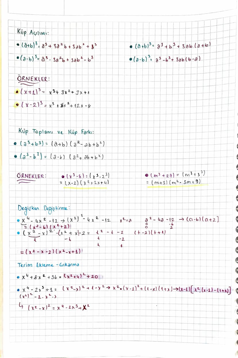 GARPANLARA AYIRMA
(a) Ortak Garpan Parentezine Alma:
• m²n-mo² = mn (m-n)
um.m.n 4m.n.n
* iki tarafta da
ayni
olanler
parantezin dışına alın
