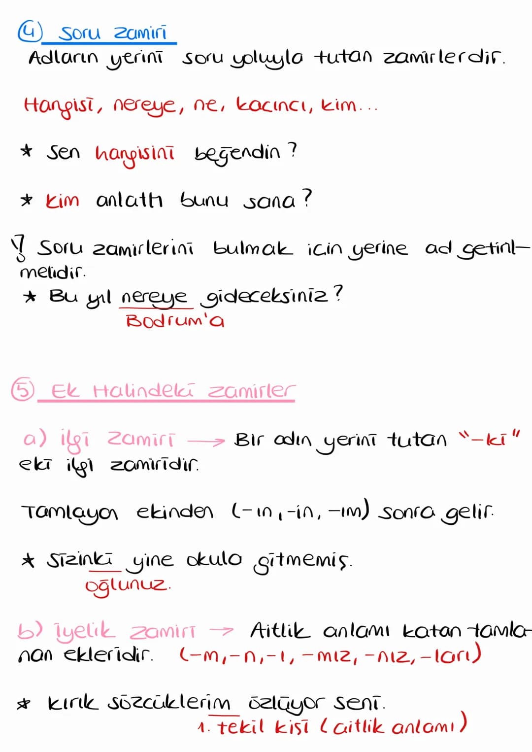 затія
Adın yerini tutan sözcük türlerine denir.
Zamirler, butun ad çekim eklerini alabilir.
* Bunun bana hicbir faydası yok.
* Ona daha önce