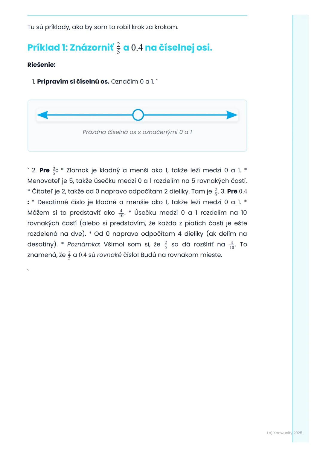 # Racionálne čísla na číselnej
osi

1. Prehľad / Úvod

Dnes si zopakujeme, ako umiestňovať racionálne čísla na číselnú os.
Racionálne čísla 