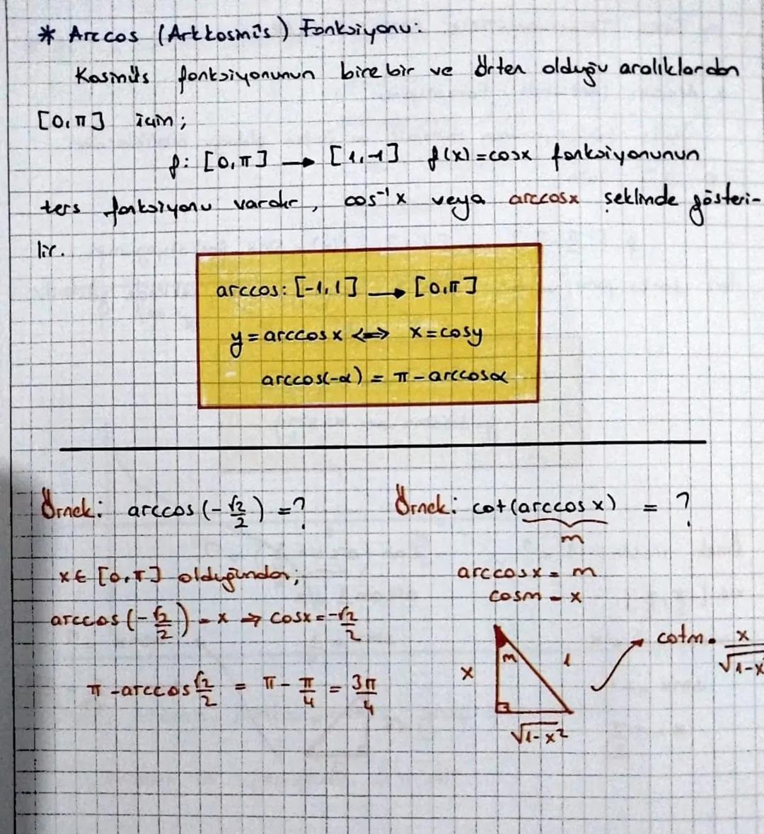 ~TERS TRIGONOMETRİK FONKSNONLAR~

* Arcsin (Arksinüs) Fonksiyρου:

Jinüs fonksiyonunun birebir ve örten olduğu aralıklardan

$[-\frac{\pi}{2