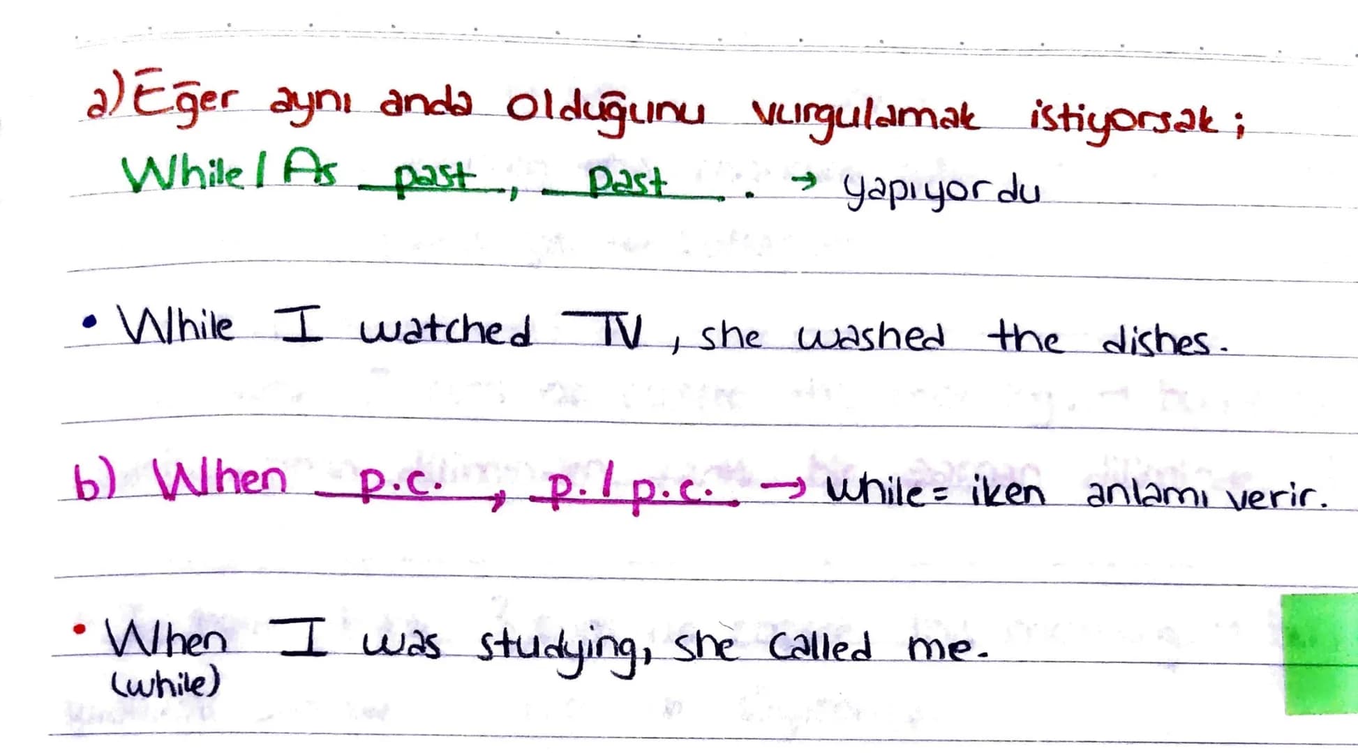 #PAST CONTINUOUS TENSE #
was I were +
Ving
1 Geçmişte belli bir noktada yapıyor olduğumuz işleri anlatic.
• I was flying to New York at 3 o'