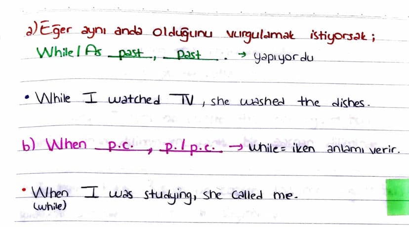 #PAST CONTINUOUS TENSE #
was I were +
Ving
1 Geçmişte belli bir noktada yapıyor olduğumuz işleri anlatic.
• I was flying to New York at 3 o'