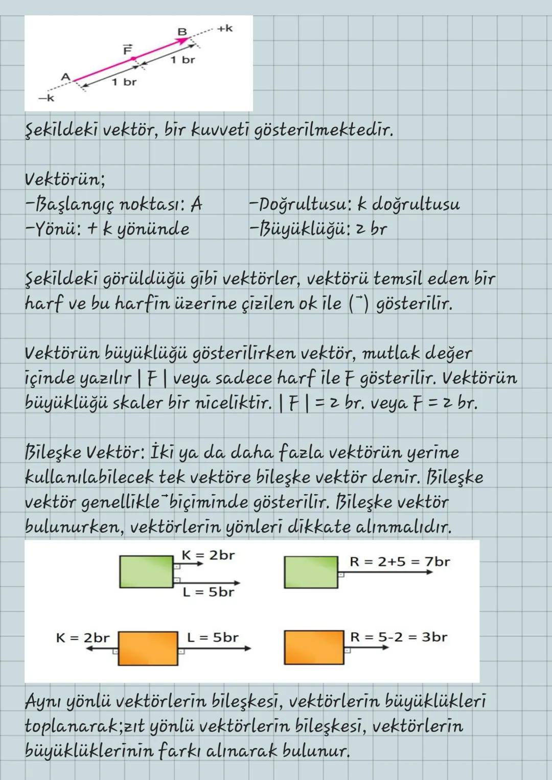 Skaler ve Vektörel Büyüklükler Olarak Sınıflandırma
a) Skaler Büyüklükler: Bir sayı ve bir birim ile ifade
edilebilen büyüklüklerdir. (3kg, 