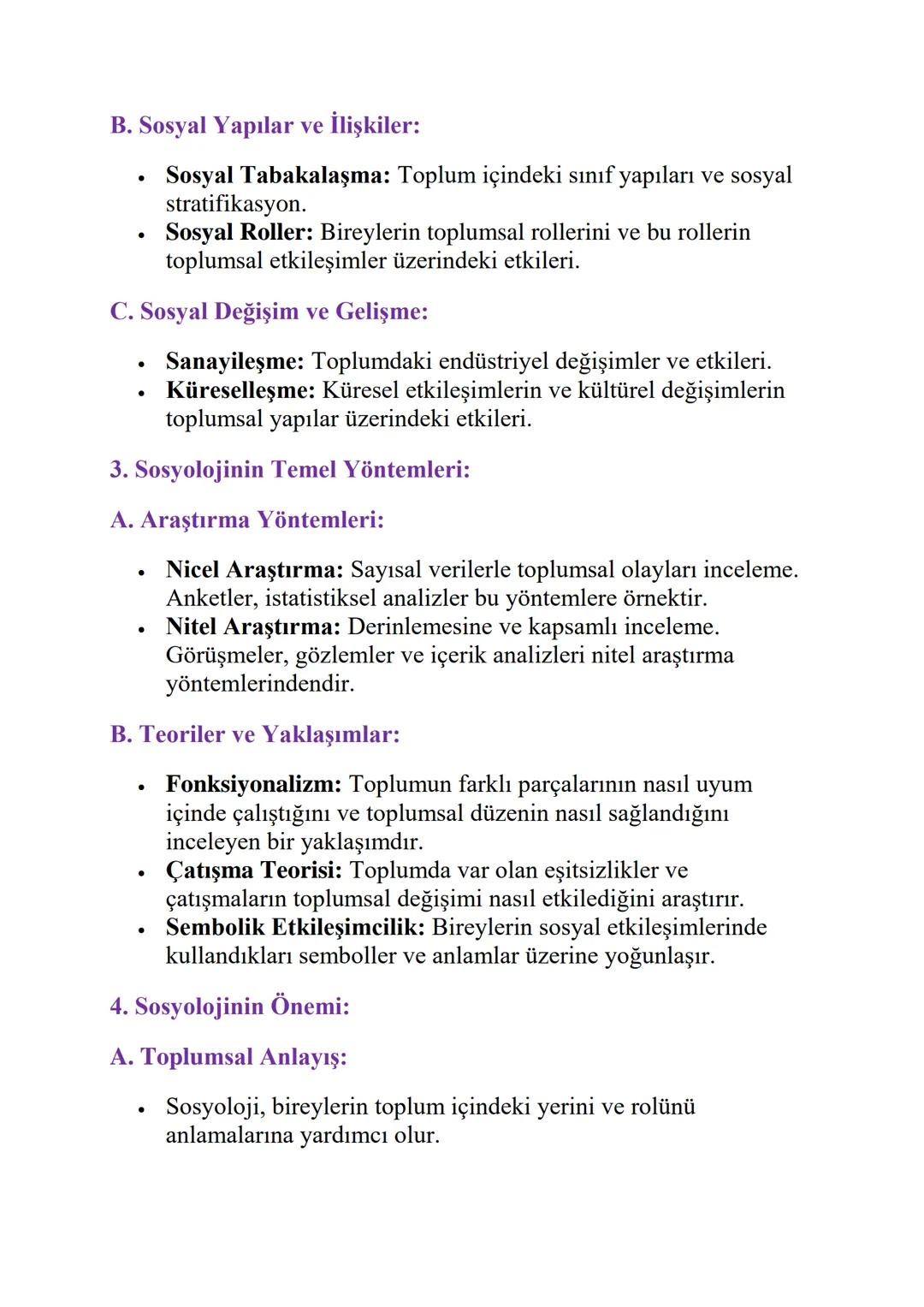 # SOSYOLOJİ NEDİR?

1. Sosyolojinin Temel Kavramları:

A. Toplum:

*   Tanım: İnsanların bir arada yaşadığı, birbirleriyle sosyal
    ilişki