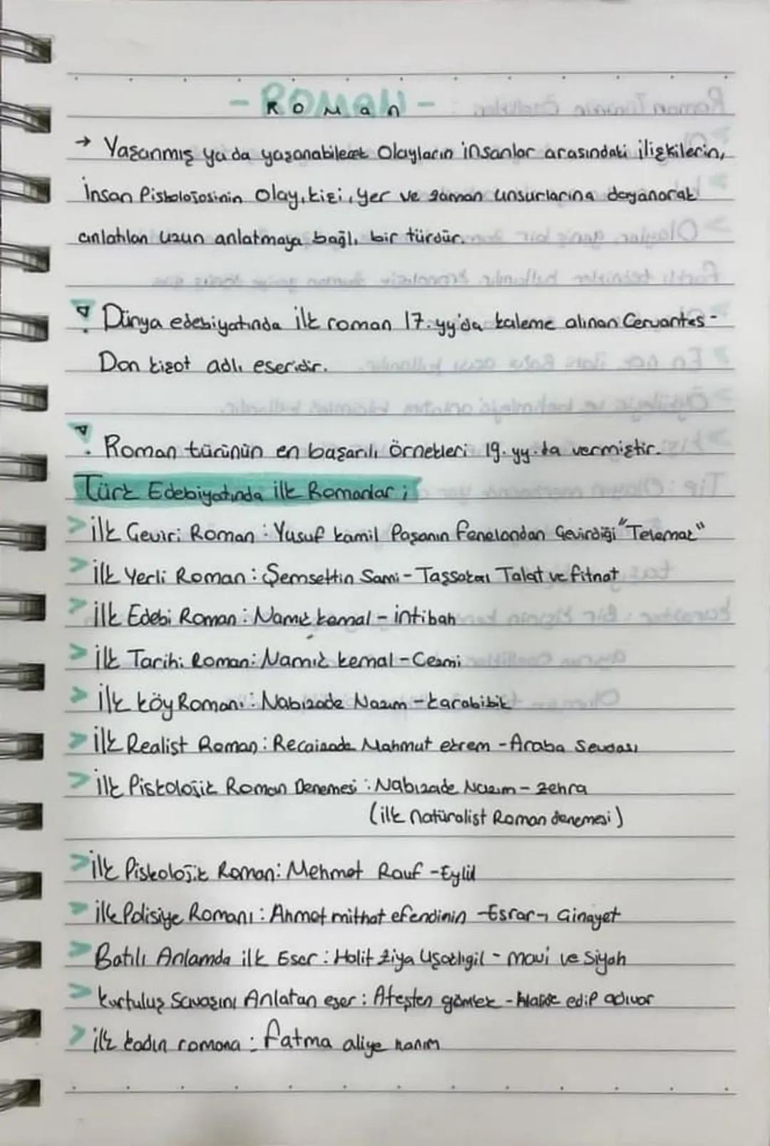 - ROMAN-

→ Yaşanmış ya da yaşanabileet Olayların insanlar arasındaki ilişkilerin,
Insan Pistolojosinin olayı kişi, yer ve zaman unsurlarına