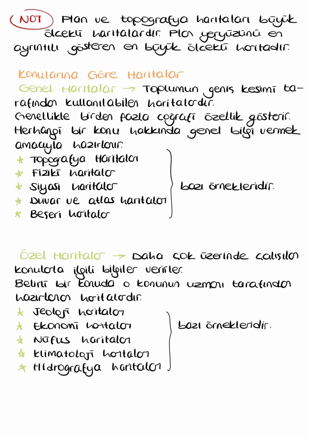 HARITA CESITLERT
Okeklerine Gōre Haritalar
Büyük ölçekli Haritalar
olceği 1/1 ile
1/200.000 arasında olan haritaladır.
Yeryüzü şekilleri dah