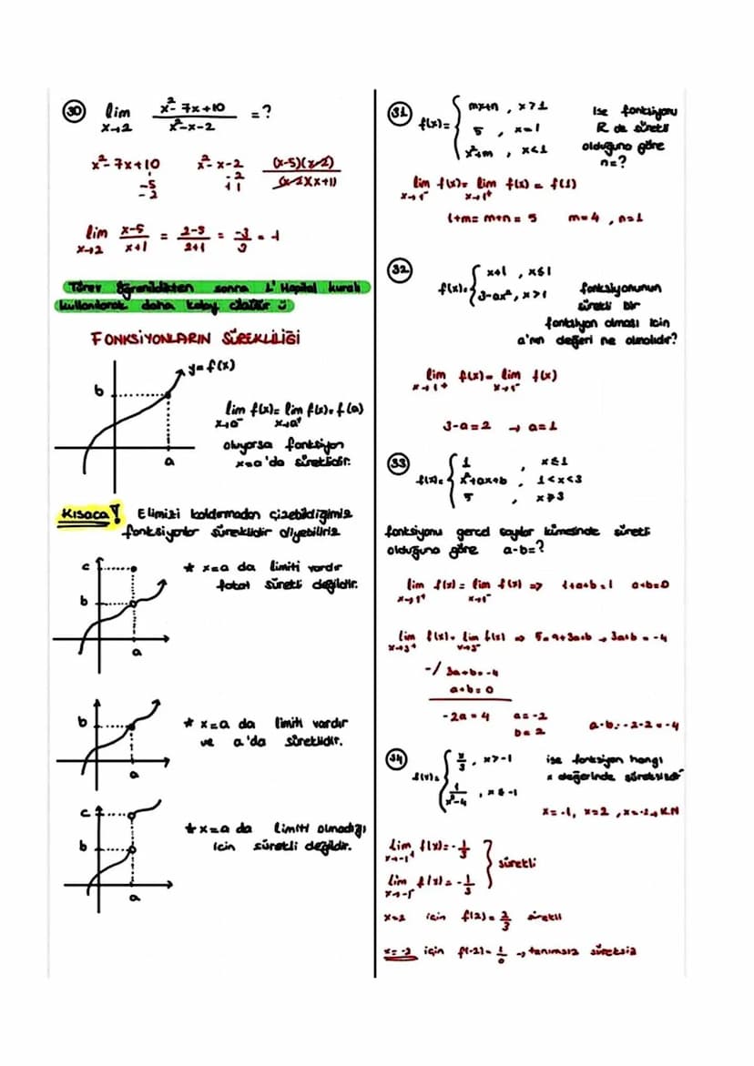 f: RR
*³, *<3
f(x)= 3, x=3
xa, x>3
Limitin Özellikleri:
ile tanımlanan f fankliyorumun * Lim (f(x) = g(x)) = lim f(x) + lim g(x)
x=3 te
için