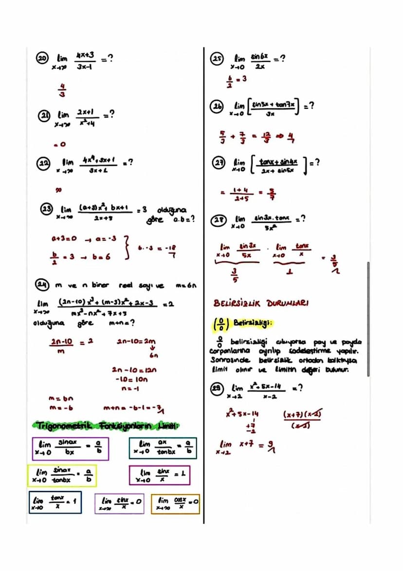 f: RR
*³, *<3
f(x)= 3, x=3
xa, x>3
Limitin Özellikleri:
ile tanımlanan f fankliyorumun * Lim (f(x) = g(x)) = lim f(x) + lim g(x)
x=3 te
için