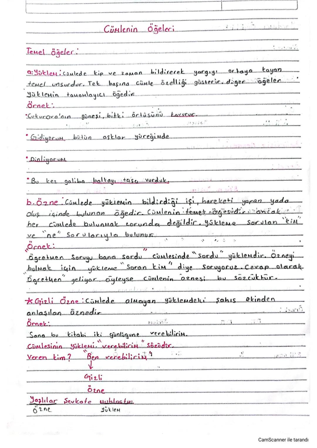 Temel öğeler
Cümlenin Öğeleri
a:Yüklem: comlede kip ve zaman
bildirerek
yargıyı
ortaya koyan
temel unsurdur. Tek başına cümle özelliği göste
